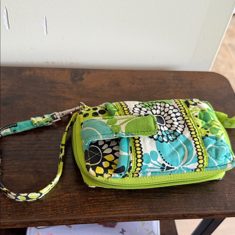 Vibrant Green and Blue Patterned Women's Bag
